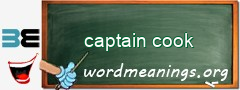 WordMeaning blackboard for captain cook